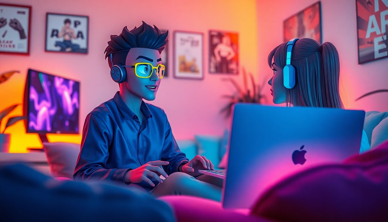 Engaging chat with a character AI nsfw in a cozy room atmosphere.